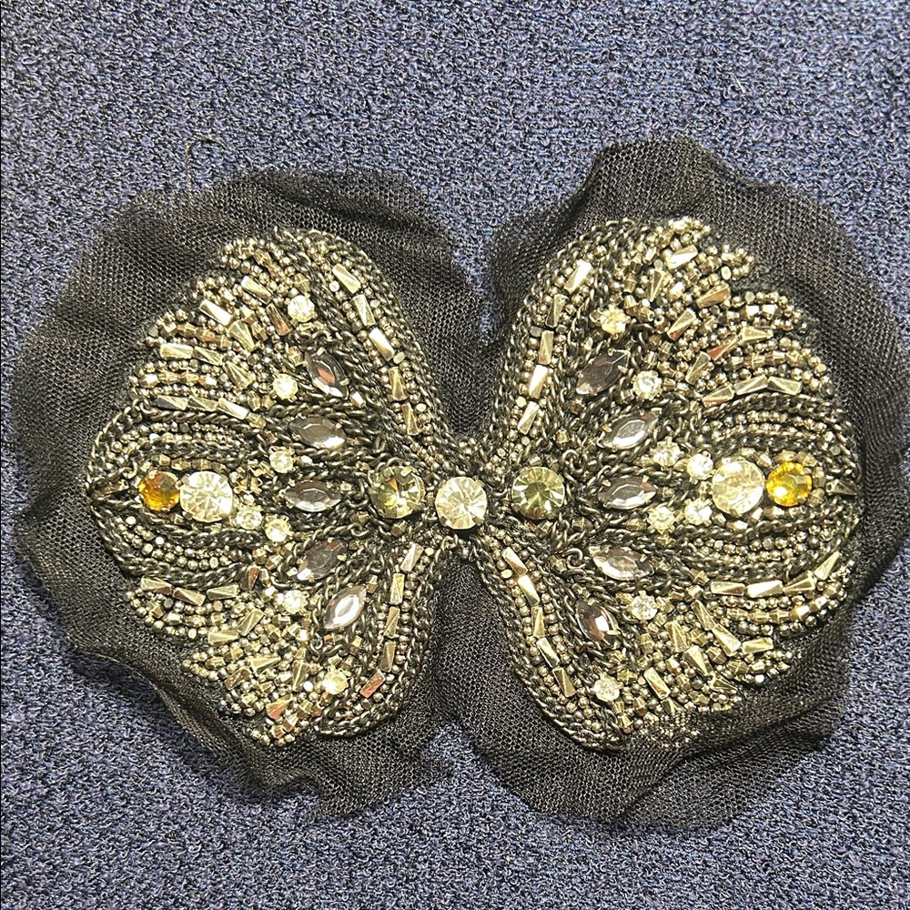 Black Beaded sew-on Embellishment